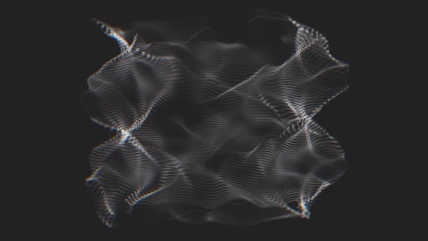Sammanfattning Swirling Mesh Shape Bakgrund Animation Abstrakt Fraktal Digital Mesh — Stockvideo