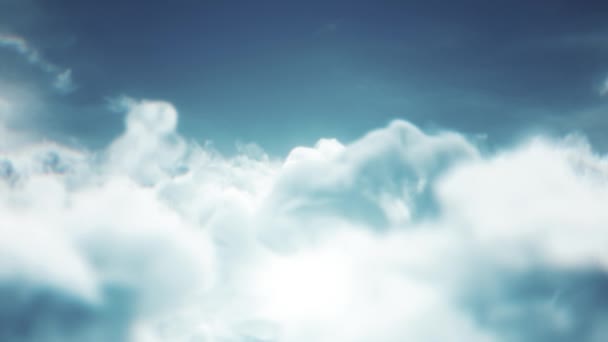 Felhők Frame Sunny Sky Háttér Mozgás Grafika Egy Banner Keret — Stock videók
