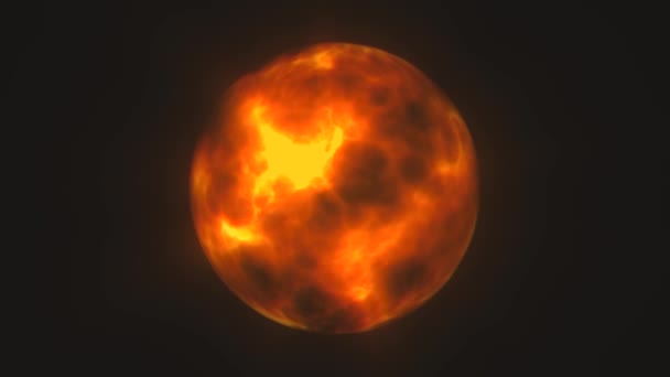 太阳恒星发光背景Fx环 4K抽象太阳恒星的动画在空间背景上闪烁着热畸变和湍流Fx — 图库视频影像