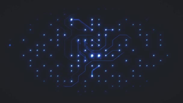 Abstraktní Kybernetická Technologie Chipset Motherboard Loop Animace Abstraktní Počítačové Základní — Stock video