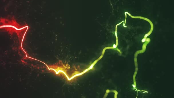 Світло Викривлена Світлова Струна Анімація Абстрактної Світлової Нитки Повільно Змішується — стокове відео