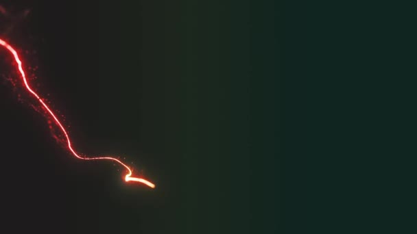 Žhnoucí Zkreslený Světelný Řetězec Animace Abstraktního Žhnoucího Světelného Vlákna Které — Stock video