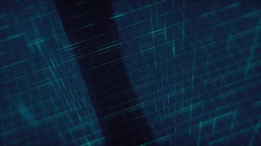 Parlak çizgileri olan soyut bir fraktal sentetik dalga ızgara teknolojisinin dijital Izgara Döndürme / 4k animasyonu