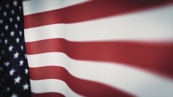 Usa American Flag Close Textured Background Animación Primer Plano Del — Vídeo de stock