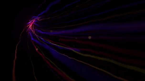 Dynamiczne Elektryczne Pociągnięcia Światła Tło Animacja Abstrakcyjnego Tła Kinetycznych Świecących — Wideo stockowe