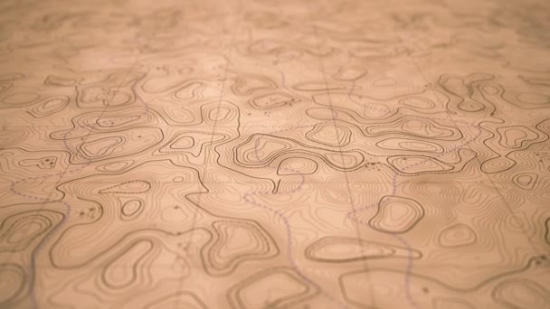 Topographic Map Exploration Background Animation Topographic Map Exploration Layered Outlined — Stok Video
