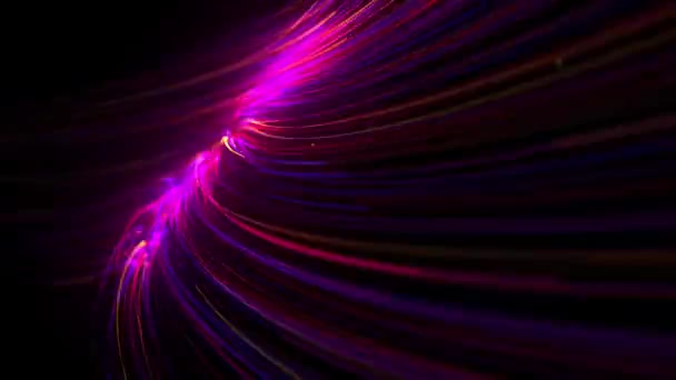 Dynamiczne Elektryczne Pociągnięcia Światła Tło Animacja Abstrakcyjnego Tła Kinetycznych Świecących — Wideo stockowe
