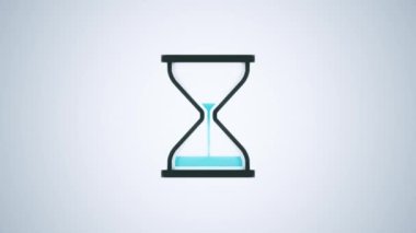 Kum Saati Zamanlayıcısı İndirici Bir kum saati bilgisayarı ve mutfak zamanlayıcı simgesi döngüsünün Simgesi / 4k animasyonu