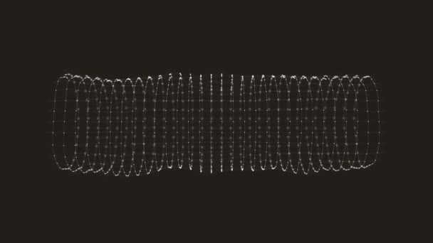 Περίληψη Minimal Mesh Cylinder Waving Animation Ενός Αφηρημένου Ελάχιστου Σχήματος — Αρχείο Βίντεο