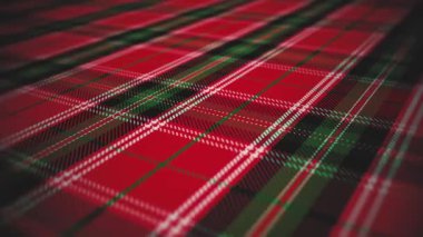Tartan Royal Stewart İskoç Arkaplan / 4k Soyut bir tartan İskoç İskoç kırmızı ve yeşil desenli arkaplan kamera derinliği olan kraliyet tuval desenleri