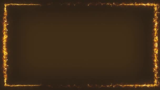Gold Light Frame Tło Wakacje Animacja Abstrakcyjnej Złotej Ramki Magicznymi — Wideo stockowe