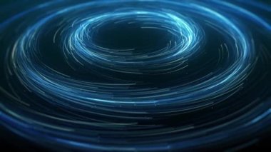 Spinning Partiküllerinin eş merkezli halkaları / soyut dönen parçacıkların ışık merkezli dairesel hareketler ve ışık efekti ve alan bulanıklığı derinliği
