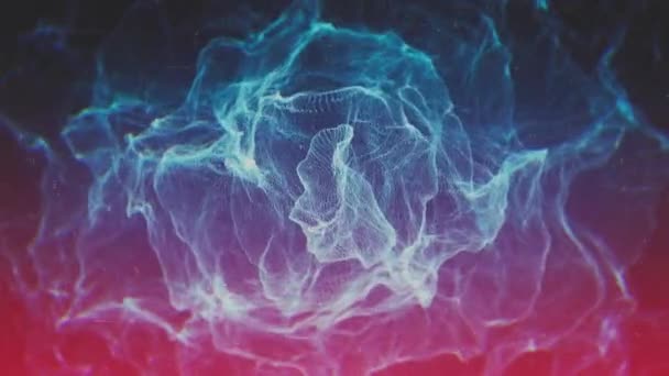 Soyut Bir Fraktal Dalga Alanı Arkaplanının Parçacık Klasik Doku Efektli — Stok video