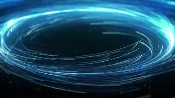 Círculos Concêntricos Cinéticos Animação Giratória Luzes Dinâmicas Abstratas Partículas Giratórias — Vídeo de Stock