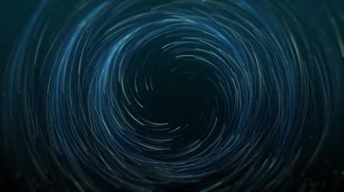 Spinning Partiküllerinin eş merkezli halkaları / soyut dönen parçacıkların ışık merkezli dairesel hareketler ve ışık efekti ve alan bulanıklığı derinliği