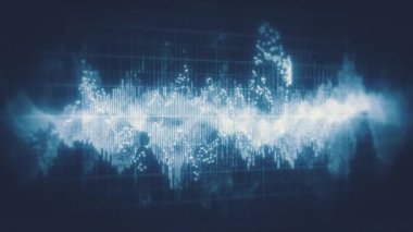 Yavaş çekim iş istatistikleri ile soyut bir arkaplanın dijital Veri Grafiksel Kapanış / 4k animasyonu bulanık etkisi derinliği ile kaydırılıyor