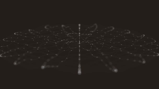 Abstrakt Minimal Radiell Cirkulär Mesh Waving Animation Abstrakt Fraktal Bakgrund — Stockvideo