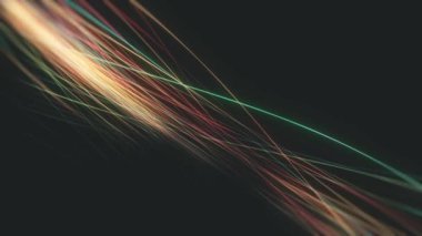 Slow Mo Light Strings Particles Background/ 4k animation of an abstract slow motion technology background of powerful swirling speed neon multicolored particles patterns and strings