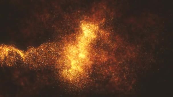 Soyut Fraktal Parçacıklar Arkaplanı Altın Soyut Fraktal Arkaplan Animasyonu Yüzen — Stok video