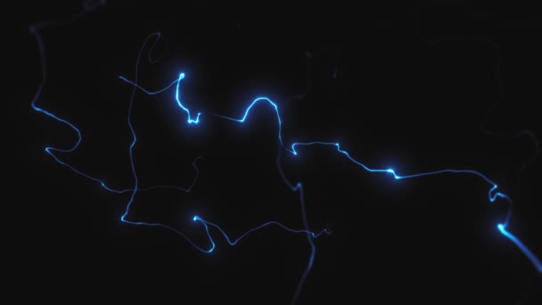 Animasi Glowing Distorted Light String Dari Filamen Cahaya Bersinar Abstrak — Stok Video