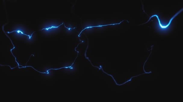 Animasi Glowing Distorted Light String Dari Filamen Cahaya Bersinar Abstrak — Stok Video