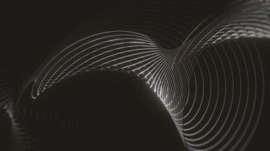 Alanın derinliği ile yavaş çekim modunda dönen sarmal ağ yapısı ile soyut bir arkaplanın soyut Spiral Web Arkaplanı / 4k animasyonu