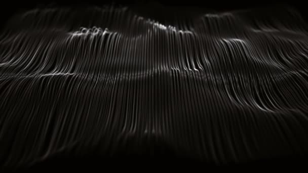 Minimal Design Waving Mesh Lines Hintergrund Bewegungsgrafik Einer Abstrakten Fraktalen — Stockvideo