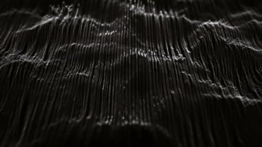 Parçacıkların yavaşça dalgalandığı soyut bir fraktal organik ağ yüzeyinin Asgari Tasarım Dalgalanma Ağ Çizgileri / 4k hareket grafikleri