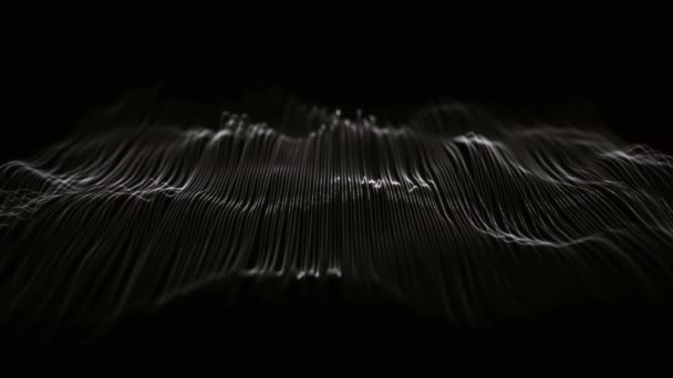 Minimal Design Waving Mesh Lines Hintergrund Bewegungsgrafik Einer Abstrakten Fraktalen — Stockvideo