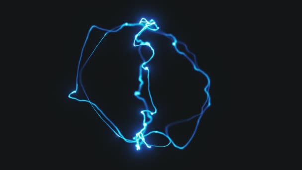 Glow Distorted Light String Slow Motion Animatie Van Een Abstracte — Stockvideo