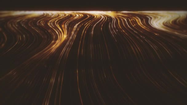 Gold Streaming Lines Hintergrund Animation Eines Abstrakten Goldhintergrundes Aus Fließenden — Stockvideo