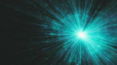 Shockwave Explosion Freeze Arkaplanı / Soyut bir şok dalgası patlamasının canlandırması fraktal parçacıklar parlıyor ve alanın derinliği ile yavaş çekim