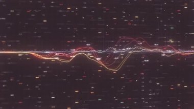 Rakamlar ve veri örneklerini içeren bilgisayar bilgi grafikleri içeren bir iş geçmişinin İş Bilgileri İstatistikleri ve Veri Arkaplanı / Canlandırması