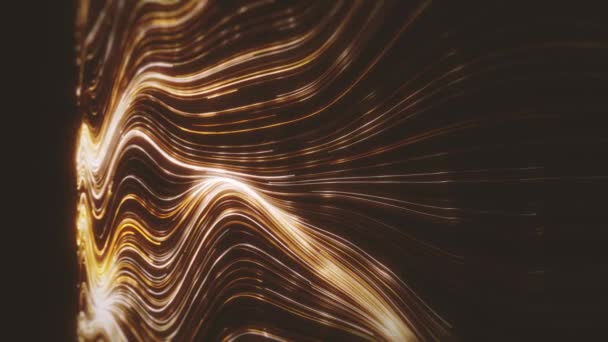 Gold Streaming Lines Фон Анімація Абстрактного Тла Струнних Потокових Світлових — стокове відео