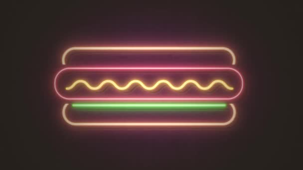 霓虹灯热狗背景 带有霓虹灯的餐车背景动画 视频剪辑