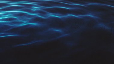 Sessiz dijital okyanus yüzeyi yavaşça dalgalanan soyut bir arka planın soyut Dijital Okyanus Yüzeyi / Animasyonu