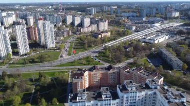 Modern metropolün taşıma otoyolu. Hava fotoğrafçılığı.