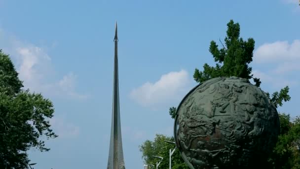 Conquerors Space Monument Park Outdoors Cosmonautics Museum Vdnk Exhibition Center — Stock Video
