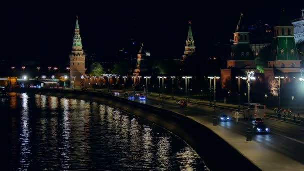 Het Kremlin Het Kremlin Moskou Uitzicht Het Kremlin Grote Stenen — Stockvideo