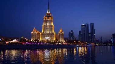 Moskova 'daki Presnenskaya setinden şehir manzarası. Rusya.