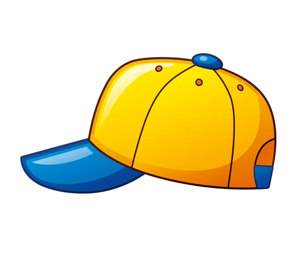 Sarı mavi beyzbol şapkası izole edildi