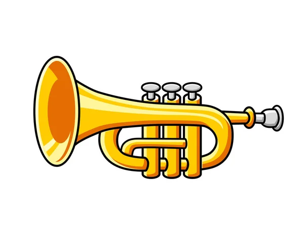Trumpet Isolerad Tecknad Vektor Illustration — Stock vektor