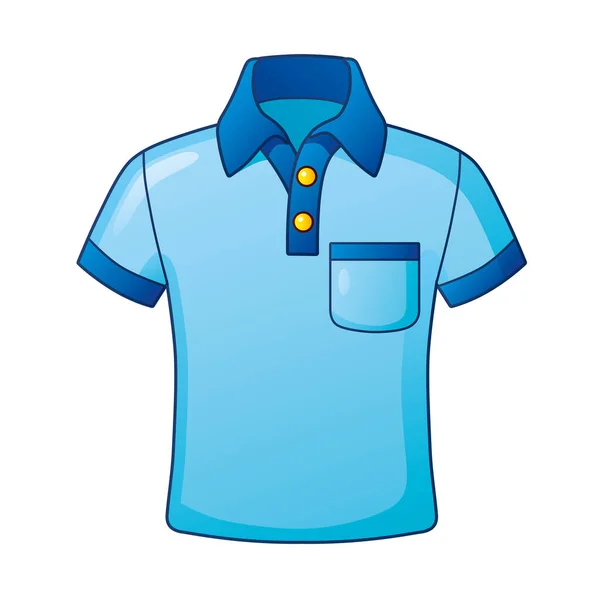 Blauw Polo Shirt Geïsoleerde Vector Illustratie — Stockvector