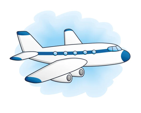 Stock vector Passenger airplane in sky vector illustration