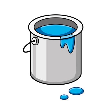 Mavi boya kovası vektörü izole edebilir