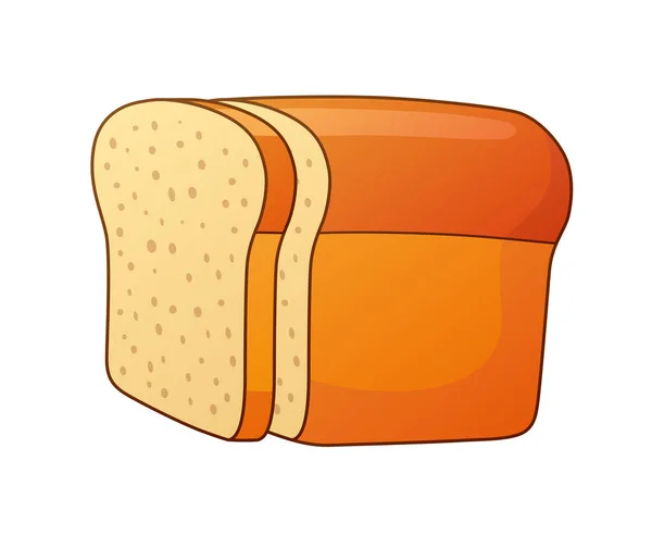 Půl Bochníku Toastového Chleba Plátek — Stockový vektor