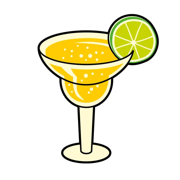 Margarita Cocktail Isolato Illustrazione Vettoriale — Vettoriale Stock