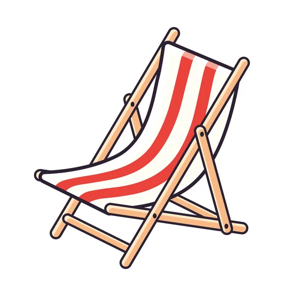 脱光的海滩躺椅隔离 — 图库矢量图片