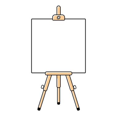 Beyaz boş bir tuval ile Easel izole vektör illüstrasyon