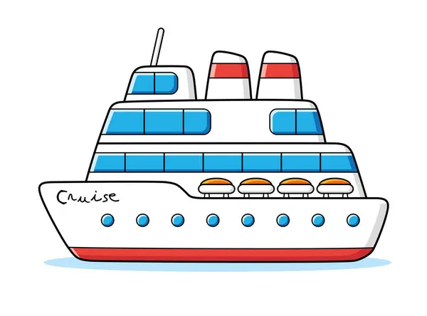 Seyir gemisi izole edilmiş vektör çizimi